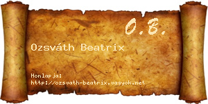 Ozsváth Beatrix névjegykártya