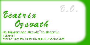 beatrix ozsvath business card